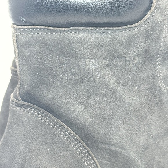 Dolls Kill Darker Wavs Kickdrum Clear Heeled Suede Work Boots Black Size 9 - Picture 5 of 16